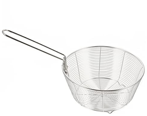 PHENOFICE Frittierkorb Aus Edelstahl Mit Henkel Tiefes Bratnetz Für Pommes Frites Und Snacks Rostfrei Hitzebeständig Mehrfach Verwendbar Vielseitiger Küchenhelfer Für Frittierte Speisen