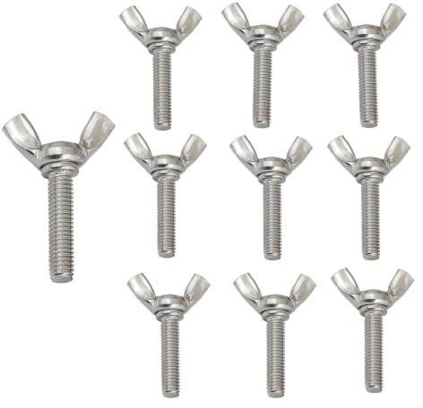 TOP-VIGOR M8 x 16mm Wing Bolts Wing Screws, 10Pcs Wing Butterfly Bolts Butterfly Screws for Machine Fastener Machinery Equipment