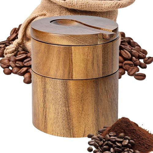 Caja de sal de madera de acacia, cuenco de sal, contenedor de sal sellado con tapa, almacenamiento de sal de madera, contenedor versátil en la cocina, almacenamiento de sal marina, soporte de