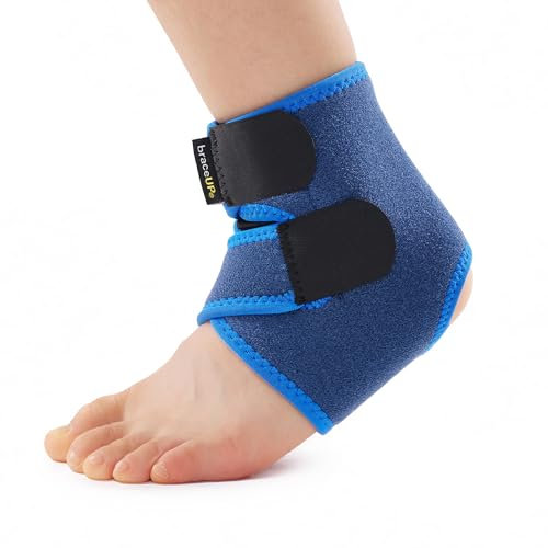 BraceUP Fascia per Caviglia per Bambini – Regolabile per Ragazzi e Ragazze (100–150 cm), per Distorsioni, Sport e Uso Quotidiano (S)
