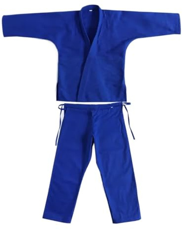 ZHSOAO Judoanzug Judo-Anzüge, Karate-Kleidung, Judo-Kleidung for Erwachsene, Wettkampftraining, Baumwollstoff, atmungsaktiv, Taekwondo-Aekwondo-Karate-Anzug(Blue,170)