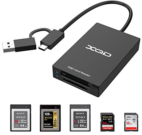 Lettore di schede SD XQD USB 3.0,USBA/Type C XQD/SD Card Reader, doppio slot, lettore di schede di memoria, compatibile con Sony G/M Series, Lexar Mark Cards,Sony G Series, per Windows/Mac OS/Linux