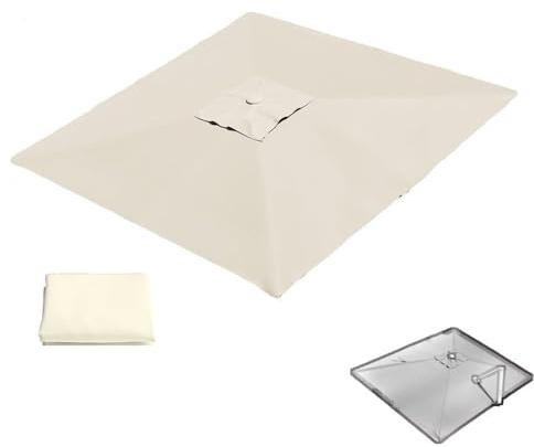 kikxj-250x250cm Tela De Repuesto para Sombrilla En Voladizo, Cubierta De Repuesto para Sombrilla De Patio, Paño De Repuesto para Sombrilla 8 Varillas(Beige,2.5x2.5m (8x8ft))