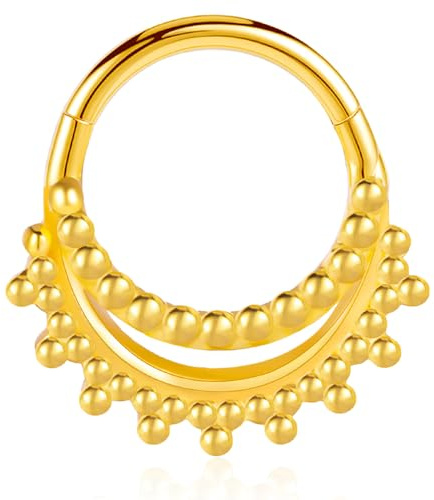 Vankula Piercing per setto nasale, 8 mm, 10 mm, 16 g, in acciaio chirurgico, piercing per naso, helix, daith, trago, conch, gioiello per donne e uomini, nero, oro, argento, 1.2mm x 10mm, Metallo