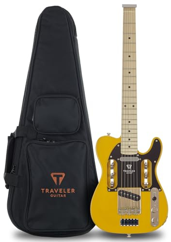 Traveler Guitar Guitarra eléctrica de viaje EG-3 (Butterscotch Blonde) con bolsa de concierto