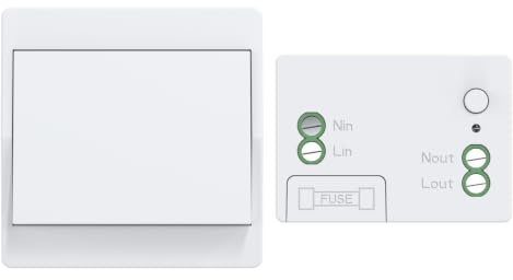Aovrlcx EU Interruptor inalámbrico Kit de interruptor de botón inalámbrico autoalimentado interruptores cinéticos inalámbricos bidireccionales sin pila control remoto radio (White 1Gang 1V1)
