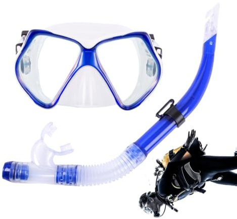 Set de esnórquel para adultos Vista panorámica ergonómica | Gafas de natación de esnórquel seco adecuadas para hombres, mujeres, adolescentes, niños, viajes al aire libre, viajes al mar