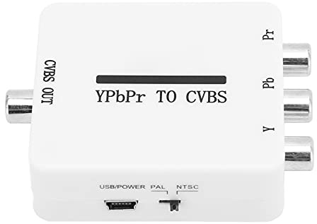 Ailgely Mini YPbPr Till CVBS Video Converter för Projektorer och TV-apparater, Kompakt och Bekväm, Stöder PAL/NTSC, Plug and Play