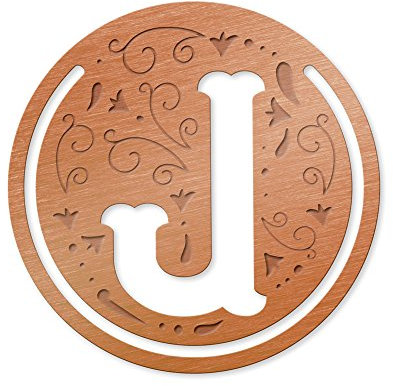 IF Literary Letters Marque-page décoratif en métal Effet cuivre Lettre J