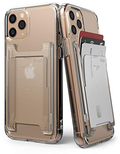 Ringke Slot Card Holder, Tarjetero Móvil, Portatarjetas Transparente y Delgado para Hombre y Mujer, Cartera Adhesiva Compatible con Funda iPhone, Galaxy, Xiaomi, Pixel y Más - Clear Mist (Pack de 2)