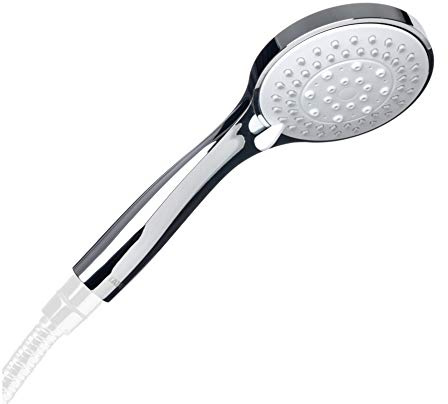 Tatay Alcachofa Ducha Malmo, 10 cm de Diámetro, de ABS, 3 posiciones, Sistema de Ahorro de Agua y Antical, Cromado Y Blanco