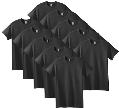 Gildan Men's T-Shirt aus Schwerer Baumwolle Mehrfarbig,Stil G5000, Black (Pack of 10), 4XL