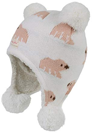 YAMEE Barnmössa baby varm vintermössa pojkar flickor småbarn öronlappar mössa stickad mössa varm höst vintermössa mössa skalle mössa med öronskydd (0–5 år), 17D12 x vit, 1-2 år
