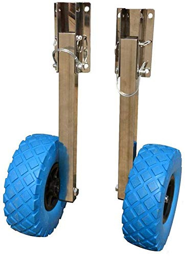ROMYIX Launching Wheels, 10'' x 3'' Easy Transom Launching Wheels, for Inflatable Boat Kayak Dinghy Yacht Raft Trolley