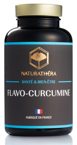 Naturathéra FLAVO-CURCUMINE - Anti-inflammatoire - Complément Alimentaire Confort Articulaire Digestion, Immunité - Extrait Sec - 90 Gélules - Fabriqué en France - Vegan - Sans Additifs Allergènes OGM