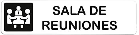 Becral® - Adhesivo de Vinilo SALA DE REUNIONES | Pegatina puerta de VINILO | Señal informativa | Cartel Puerta 200x50mm