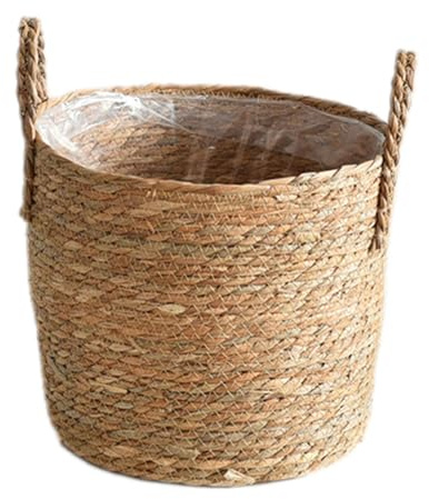 TONXX Cesta para Plantas con Asas, Cesta para Flores, macetas Tejidas, macetero de Paja, cestas de Almacenamiento de Juguetes para comestibles