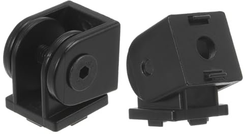 sourcing map 2Pcs Die-Cast Aluminum Pivot Joint 180°Adjustable Flexible Pivot Joint Connector for 2020 Series Aluminum Extrusion Profile, Aperture 6mm, Black