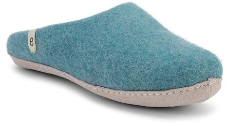 egos Zapatillas de estar por casa de color azul marino, para hombre y mujer con lana 100% natural, cómodas zapatillas de cabaña para verano e invierno, Azul marino., 40 EU