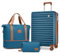 Joyway Mittlerer Koffer Hartschalen-Koffer Set mit 4 Rollen leichtes Reisekoffer Set mit TSA-Schloss aus ABS-Hartschale Der Koffer Enthält 1 Tragetasche und 1 Kulturbeutel Blau