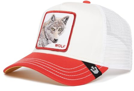 Goorin Bros. Trucker Cap Wolf Fan White Weiß Rot, Size:OneSize