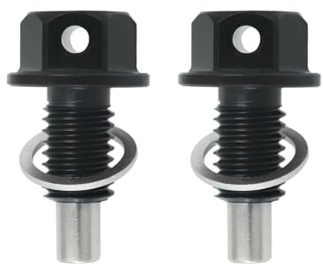 2 Pezzi Tappo Scarico Olio M10x1.5 Vite Coppa Olio Magnetico in Lega di Alluminio Compatibile con VW, Seat, Audi