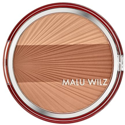 MALU WILZ SUN-KISSED BRONZING POWDER Nr. 01 Toasty I 3-farbiger Bronzer für natürliche Bräune I samtig weich & langanhaltend I Mit Vitamin E & Pearl-Effekt I Für alle Hauttöne geeignet