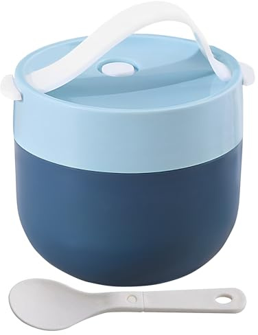 Ciotola per zuppa di cibo, contenitore termico per il pranzo per pasti caldi, ciotola portatile con cucchiaio incluso, versatile per scuola, ufficio, casa, viaggi, picnic, 10 x 9 cm