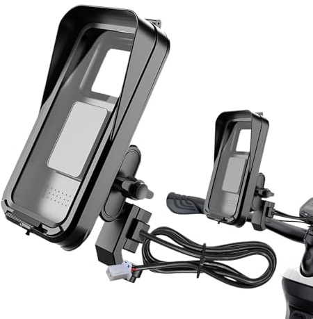 Générique Supporto per telefono per moto | Supporto impermeabile per bicicletta con copertura antipioggia | Accessorio per moto bicicletta per navigazione video chiamata, registrazione escursionismo