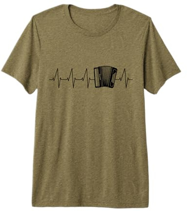 Accordéoniste Accordéon-Musicien Cardiogram Accordéon T-Shirt Haut de Gamme