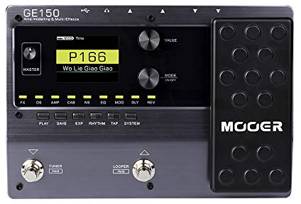 MOOER GE150 Electric Guitar Amp Modelling Multi Effects Pedal Portable Multi Effects Processor with Expression & IR Loading for Live show, Live Streaming, Home Studio, Guitar Practice