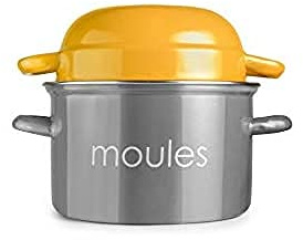 IBILI, Pentola per cozze color pesca, 18 cm, acciaio smaltato, adatta per piani a induzione.