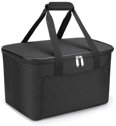 Pynhoklm 25L Kühltasche Einkaufskorb Faltbar Picknicktasche Gross Isoliert Lunchtasche Thermotasche Wasserdicht Kühltasche Isoliertasche -für Reisen/Picknick/Einkaufen