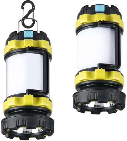 BOBKID 2 Pack Camping Lantern, Outdoor LED Camping Light, Rechargeable Flashlights with 1000LM, 6 Modes, IPX5 Waterproof Portable Emergency Camp Light for Hurricane Survival - Green