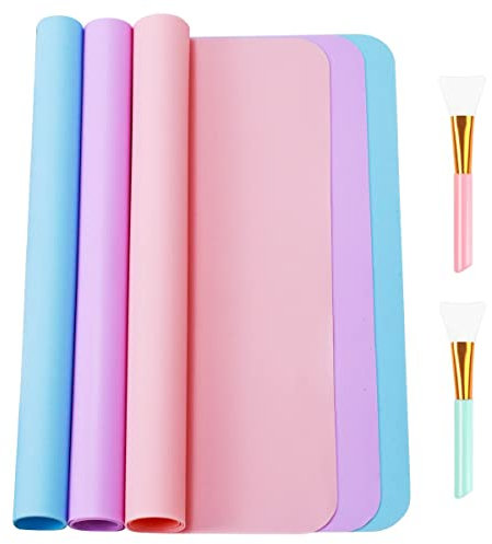 Tappetino Silicone 3 Pezzi 30x40 cm, Tappeto Silicone può Essere Utilizzato Come Tampone per Dipingere, Tappetino in Silicone per Cottura, Tovaglietta, per Colata di Resina, Artigianato