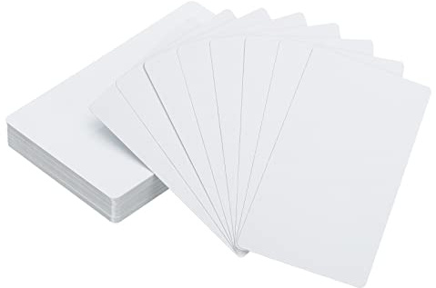 PATIKIL 150 Paquet Sublimation Métal Cartes Visite Vierges, 0,21mm Épaisseur 3,4 x 2,1 Pouces Aluminium Imprimable Nom Carte pour Personnalisée Bricolage Imprimer, Blanc