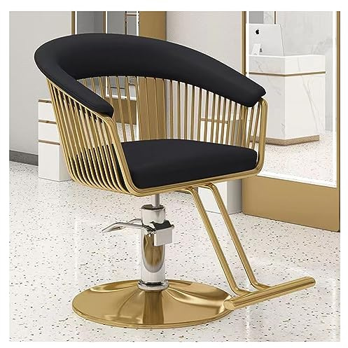 LipomA AG-HJMJP Barber Chair for Home And Professional Hair Salon, Black, 360 Degree Rotation, Hydraulic Height Adjustment