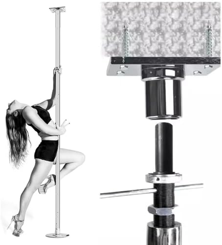AviiSo Casa Pole Dance Barra de Baile Extensiones de montaje en techo para barra de baile para el Club de apartamentos de dormitorio en casa, Kit de poste de baile extraíble portátil, Carga 440 libras