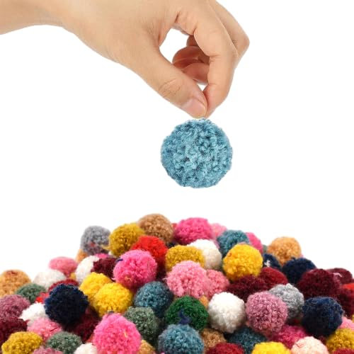 LPAMABA 180 Stück Pompons Zum Basteln,18mm Pompons,Bommel Basteln Bunte Filzkugeln Multicolored Bommeln Pom Pom Bälle Mini Pompom Flauschige für Haarschmuck Dekorationen (18 Farben)