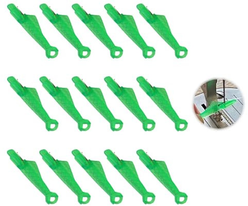 QZKJQDD 15 Stück Nadeleinfädler, Einfädelhilfe für Nähnadeln, Grün Nähmaschinen Zubehör, Kleine Fischform Nadeleinfädler für Nähmaschinen, Geeignet für Automatische und Manuelle Nähnadeleinfädler