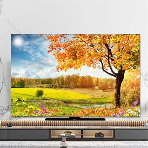 Hixingo TV Cover Decorative, 3D Forest Pattern TV Dust Cover 32-80inch TV Screen Dust Cover Universal Elastic Television Cover Stretch TV Screen Protection Cover (55inch,Forest)