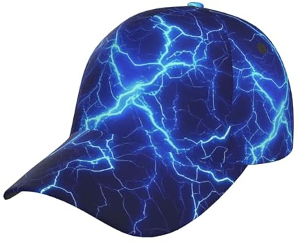 ZSUUGJ Une casquette de baseball unisexe réglable à motif éclair bleu pour le sport en plein air, noir, taille unique