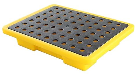 2 Pallet per fusti, Vassoio per Secchio di Vernice in polietilene a Basso Profilo, Piattaforma di stoccaggio Industriale a Tenuta stagna per Garage, Design Staccabile (490x355x95mm)