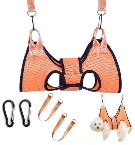 Haustierpflege-Hängemattengeschirr, Hundepflege-Hängematte Hunde, Haustier-Hängematte für Hunde und Katzen, Hundehängematte zur Pflege mit breitem Riemen, zum Krallenschneiden/Krallenpflege