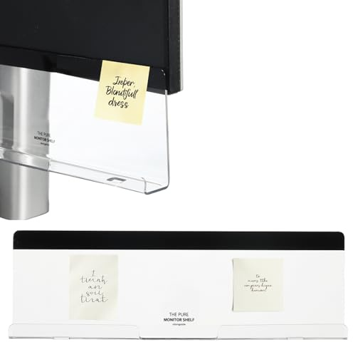 PATIKIL Tablero De Notas Adhesivas Para Monitor Transparente Base Negra | 1 Pcs, Con Autoadhesivo Soporte Para Post-Its, Accesorio Para Notas Laterales, Accesorios Para Computadora