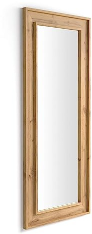 MOBILI FIVER, Angelica Wand-/Bodenspiegel, 160 x 67 cm, rustikale Eiche, Made In Italy