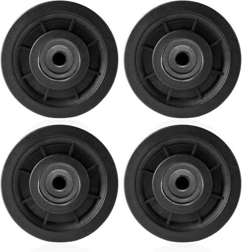 jiuzcare Reprulle 90 mm remskiva universallager remskiva träningstillbehör rephjul plast fitness remrulle med kullager vajerrulle för gym träningsutrustning [4 stycken]