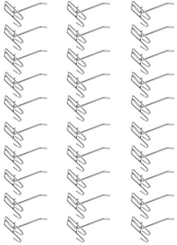 30 Pezzi Ganci per Pannelli Forati, Gancio per Supermercato Heavy Duty Griglia di Ferro, Ganci per Pegboard in Metallo per Esposizione Al Dettaglio Classificazione Degli Utensili(10cm in length)