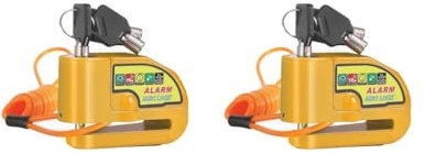 2 Satz Scheibenbremsen Schloss Alarm Alarm Alarm Ton Sicherheit mit Erinnerungskabel Gelb