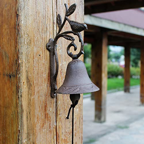 Campanilla Antigua, Campanilla Manual, Pesado Decorativo pájaro Puerta decoración Campana Colgante Adornos de Pared jardín hogar decoración de la Pared Retro Timbre decoración, 23 cm
